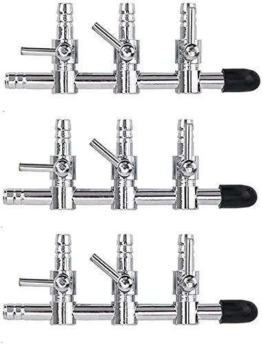 Aquarium Air Valve 3 Way Inline Manifold Air Flow Pump Tubing Splitter Lever Control Valve 3-Pack