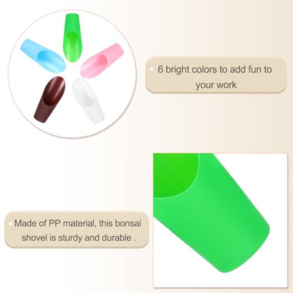 HARFINGTON Bonsai Soil Scoop 6.3" x 1.8" Plastic Colorful Mini Garden Shovel Cultivation Digging Transplanting Tools for Plant Flower Succulent Coffee Beans, White - color: Green