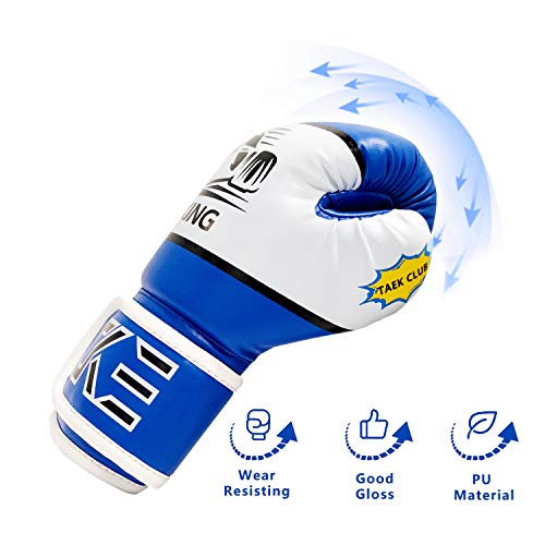 CKE Boxing Gloves for Kids Ages 5-12, Beginner Punch Bag Training Gloves | Youth boxing gloves and kids boxing gloves for boys and girls, ideal for beginner practice, punching drills and training - color: BLUE