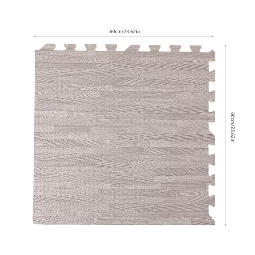25 Pcs Wood Grain Floor,Thick Printed Foam Tiles, Patchwork Foam Mat, Foam Interlocking Tiles Mat, Exercise Puzzle Floor Mat Interlocking Tiles EVA &PE Foam 24''L x24''W (Grey, 24'' x24'') - color: Grey