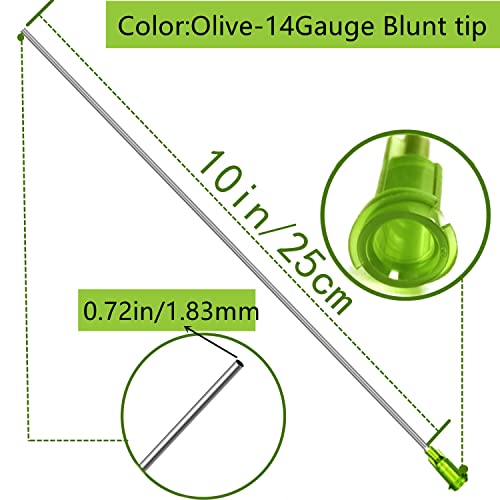 2Pcs 30ml Plastic Syringes and 2Pcs Blunt Needle Tip Luer Lock 14Ga x 10", Great for Scientific Labs, Measuring and Refilling