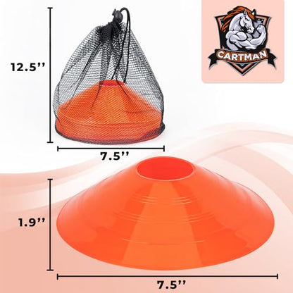 CARTMAN Agility Training Cones, Plastic Soccer Field Markers Indoor Outdoor for Events - style: Disc 24pk