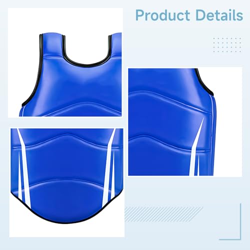 Chest Protector for Karate, Taekwondo, Boxing, Padded Rib Shield for Muay Thai, MMA, PU Leather Guard for Training, Men & Women