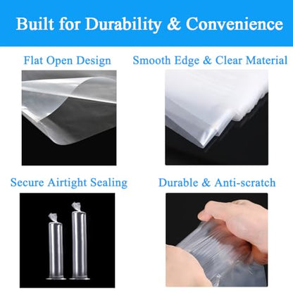 20PCS 6" x 60" Extra Long Clear Plastic Sleeves for Posters and Banners | Heavy Duty, 2 Mil Thick, Flat Open, Long Tube Storage Bags for Packaging Blueprint, Fishing Rods & Large Narrow Items - color: 6" x 60"-20PCS