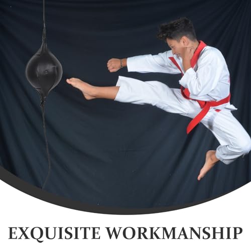 Cabilock Double End Boxing Reaction Ball Pu Hanging Speed Punch Bag Set with Pump, Air Needle, and Hook for Home Boxing Training and Reflex Coordination