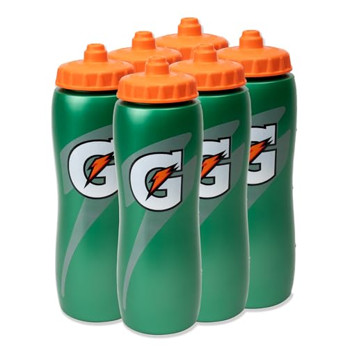 Gatorade 32 Oz Squeeze Water Sports Bottle - Value Pack of 6 - New Easy Grip Design for 2014