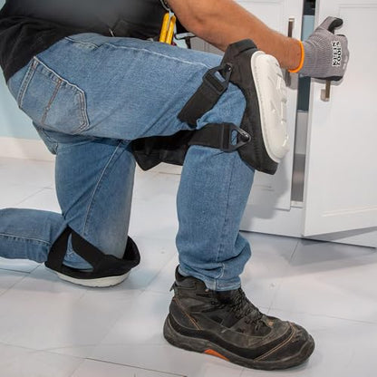 KLEIN TOOLS 60896 Knee Pad, Non-Marring, Gel-Like Padding, Semi-Round Stabilizing Knee Pads with Adjustable Straps for Construction and Flooring - size: Non-Marring Stabilizer