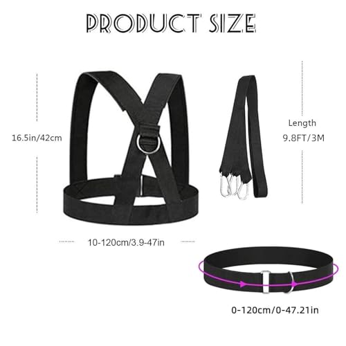 Sled Workout Equipment, Tire Pulling Harness Workout Training | Adjustable Sled Pulling Belt for Full Body Physical Exercise Multidirectional Improve Strength and Agility Indoor and Outdoor