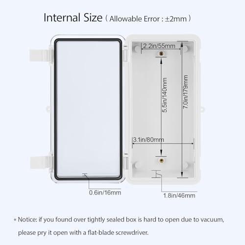 ABS Plastic Dustproof Waterproof IP65 Junction Box Hinged Shell Universal Electrical Project Enclosure Gray, with PC Transparent Clear Cover 7.9 x 3.9 x 2.8 inch (200 x 100 x 70mm) - size: 7.9" x 3.9" x 2.7" (1pc)