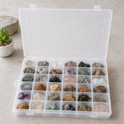 Guyuyii 2 Pack Bead Storage Containers with 36 Grids Adjustable Dividers | for Jewelry Making, Craft Organization, Diamond Painting, Compatible with Beads, Earrings, Small Hardware, Clear - size: 2 Pack 36 Compartments