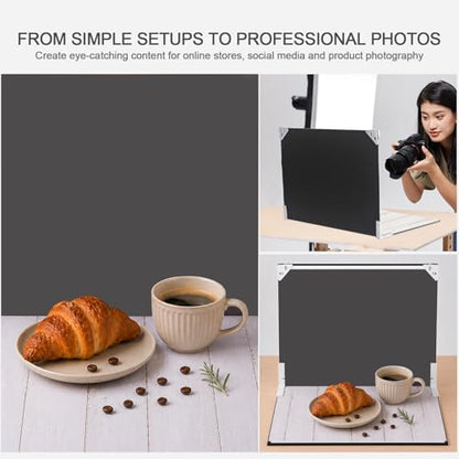 Photo Backdrop Board for Product Photography, 16.5 x 11.7 inch | 10 Double-Sided Backdrops, 20 colors and textures for beauty, jewelry, candles, handmade goods and small product photography - color: light