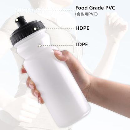 JEELAD Soft Folding Water Bottles TPU Collapsible Flask Hydration Pack Vest Ideal for Running Hiking Cycling Outdoor - color: 02 White - 600ml(20oz) - 1 Pcs