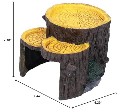 1 Piece Artificial Aquarium Stump, Resin, Food Platform, Stable, Realistic Design, Terrarium Cave Ornament for Shelter