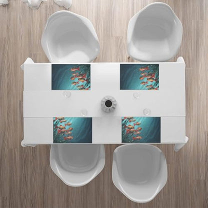 Placemats Set of 4 Heat Resistant Fish Aquarium Place mat for Dining Table Non-Slip Table Mats Desktop Protection Pad Washable Place Mats for Kitchen Dining Outdoor - color: Fish Aquarium