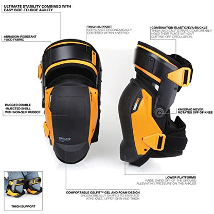 ToughBuilt - Gelfit ™ Thigh Support Stabilization Knee Pads - Heavy Duty, Comfortable and Adjustable - (TB-KP-G3) - size: GelFit Thigh Support