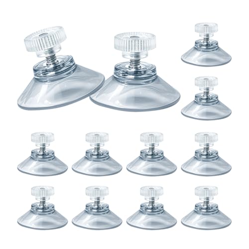 12 Pack 30mm/1.18" Clear PVC Suction Cup Mounts with M4 nut | MINI Transparent Sucker Holders for Bathroom, Window & Car Shade Installation