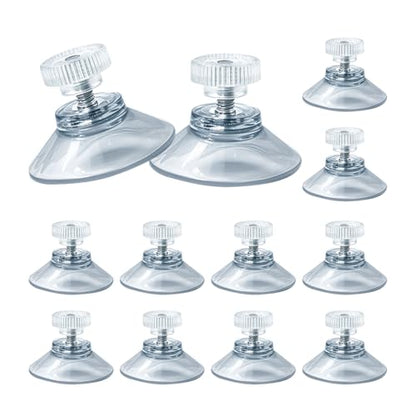 12 Pack 30mm/1.18" Clear PVC Suction Cup Mounts with M4 nut | MINI Transparent Sucker Holders for Bathroom, Window & Car Shade Installation