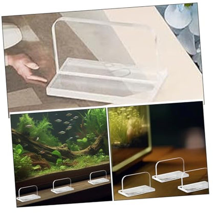 Cabilock 6pcs Acrylic Aquarium Lid Handles Transparent Fish Tank Cover Replacement Knobs with Stickers Easy Install for Tanks and Damage-Resistant Design