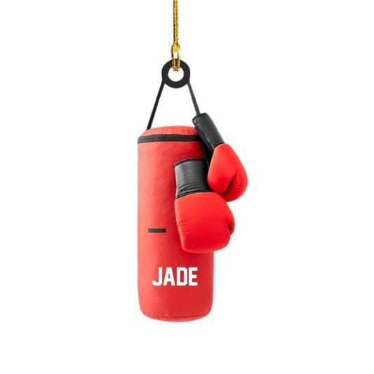 Custom Name Boxing Keychains –Personalized Acrylic Punching Bag Gloves, Name Tag for Keys, Bags, Luggage, Gifts for Lovers