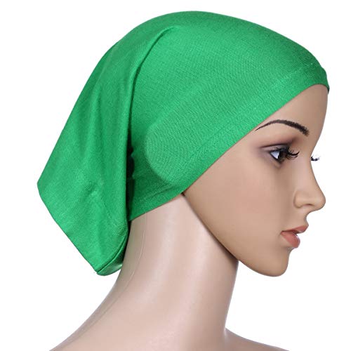 5 Pcs Under Scarf Hijab Caps Undercap Hijab Stretch Solid Color Tube Bonnet Underscarf Headwear Turban Hat Headwrap - color: Set 3