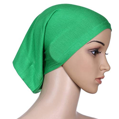 5 Pcs Under Scarf Hijab Caps Undercap Hijab Stretch Solid Color Tube Bonnet Underscarf Headwear Turban Hat Headwrap - color: Set 3