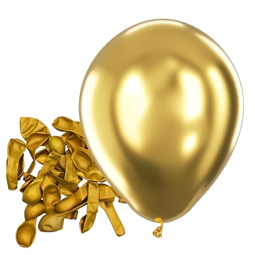 Bezente Metallic Gold Balloons Latex Balloons - 150 Pack 5 inch Chrome Gold Helium Balloons for Wedding Birthday Bridal Shower Graduation Christmas Party Decorations - color: 05-gold-s31, size: 5inch (Small)