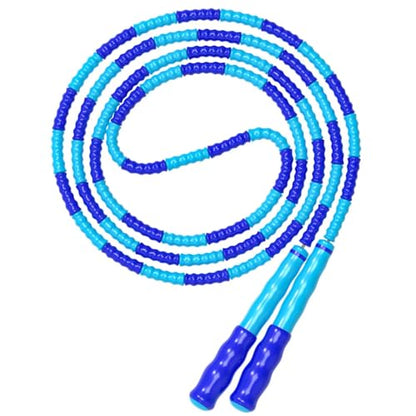 Leeboom Jump Rope, Adjustable Length Tangle-Free Segmented Soft Beaded Skipping Rope, Fitness Jump Rope for Kids, Man, and Women Weight Loss 9.2 Feet - color: Blue