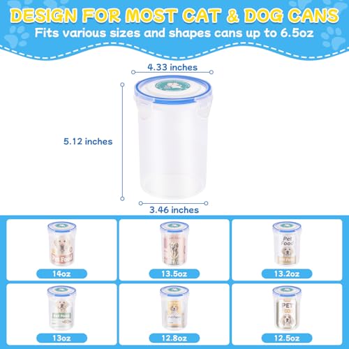REFLYING Canned Dog Food Storage Lids Reusable Airtight Can Cover | Reusable airtight dog food can lids,Keeps wet food fresh,eliminates odor,Includes SUS 304 spoon and can opener - color: 2 Jar（L）+1 Spoon