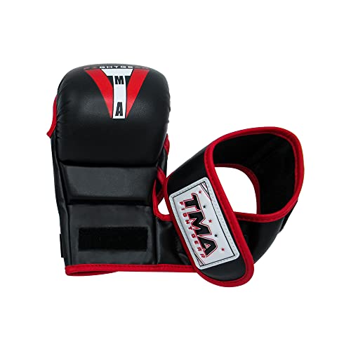 TMA MMA Gloves Sparring Grappling, Hybrid Martial Arts Mitts Men Women, Muay Thai, Punching Bag Kickboxing - size: Large-X-Large