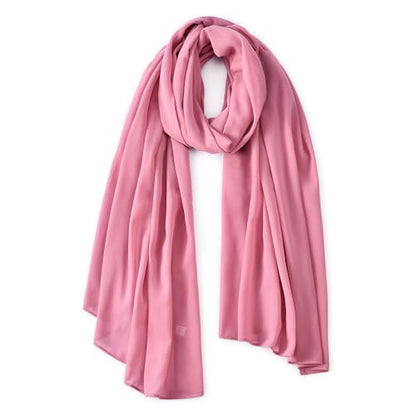 Yeieeo Chiffon Head Wraps for Women - Solid Color Fashion Bubble Chiffon Scarf Hijab - color: Skin Pink
