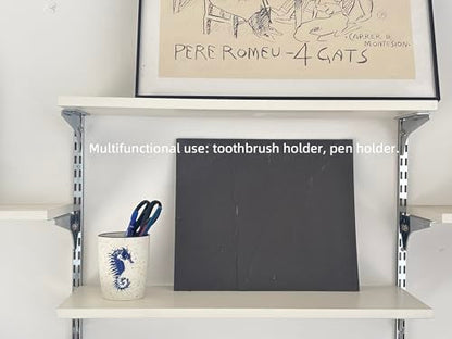 2PCS-Artistic Bathroom Toothbrush Holder and Tumbler Set with Navy Blue Fish Design