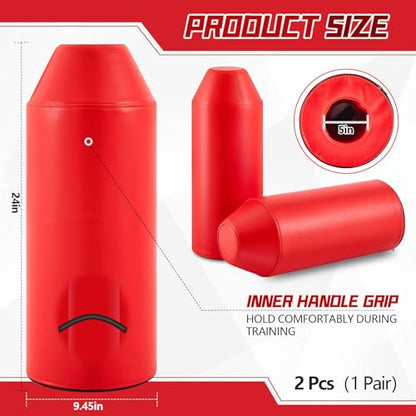 Tellegloww 2 Packs Football Arm Shield Blocking Pad Bullet Shaped Football Forearm Blocking and Sparring Training Pads for Sports Trainer and Coach - color: Red