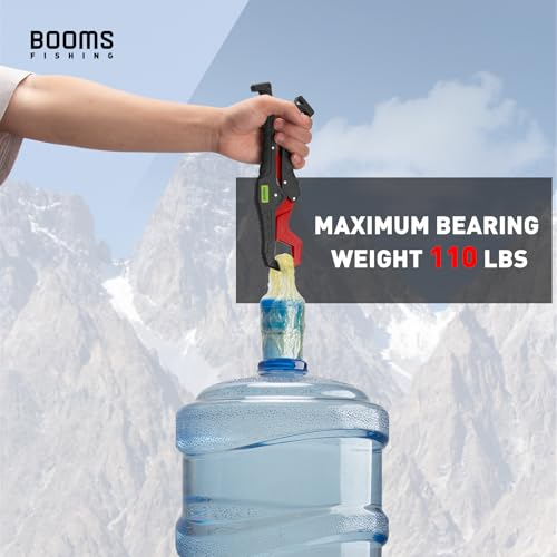 Booms Fishing G05 Lip Gripper Saltwater, 9.4" Plastic Catfish Grippers Pliers, Grabber Tool With Lanyard, Grips for Kayak Fishing Accessories, Great Holder for Caught Fish - color: Red