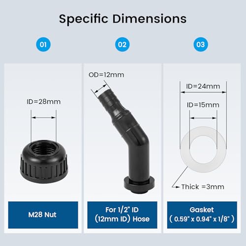 Aquarium Chiller Fitting Kit, Water Hose Connector Accessories | One Set (1 Set)