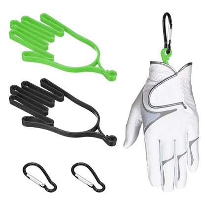 PATIKIL Golf Gloves Stretcher, Plastic Keeper Support Rack Holder Dryer Hanger Frame with Hanging Hook - color: Green/Black