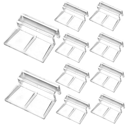 10Pcs Aquarium Lid Clips, Clear Acrylic Aquarium Cover Support Clamps Replacement Glass Top Cover Holder for Rimless Fish Tank, 8mm Hood Acrylic Fish Tank