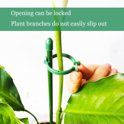 Belit 8 Pack Small Plant Support Plant Stakes, Adjustable Garden Single Stem Support Stake, Planter Support Ring for Orchid, Rose, Peony, Peppers and More, DIY 24 inch - size: 24Inch