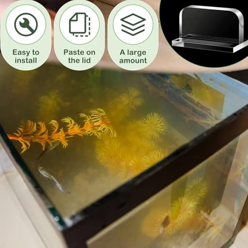 4-Pack 1.4"x1.4"x2.4" Transparent Adhesive Acrylic Handles for Glass Aquarium Lid
