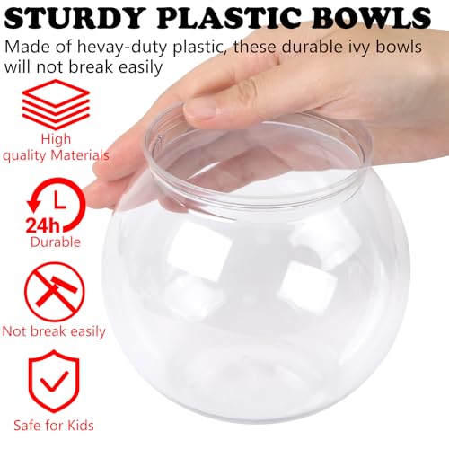 MIDELONG Mini Plastic Fish Bowl, 27 oz Decorative Fish Bowls Unbreakable Heavy Duty Goldfish Bowl for Centerpiece Vases, Party Decorations, Pack of 1