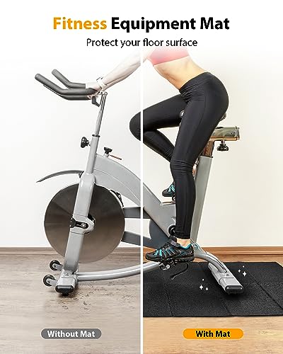 Foldable Rubber Treadmill Mat - Exercise Bike Mat with Waterproof Non-Slip Shock Absorption, Exercise Equipment Mat to Protect Floor for Home Gym Workout - size: 68"L x 24"W x 0.2"Th