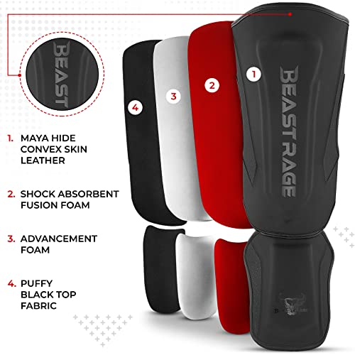 MMA Martial Arts Shin Guards for Kickboxing Adjustable Muay Thai, Padded Martial Arts Shin Pads Leg Guard with Instep Sleeves MMA Training BJJ Karate Boxing Taekwondo - color: BLACK, size: Medium