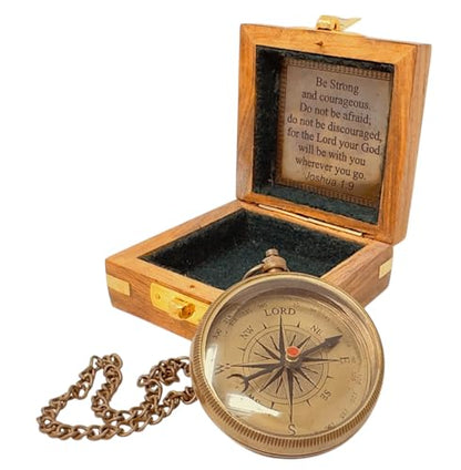 God My Lord Compass - Compass Gift Inspirational Quote Engraved, Graduation Gift, Confirmation Gift, Religious Gift for Men Women Boys Girls Teenage Kids, Baptism Gift