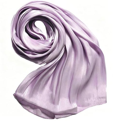 Women Premium Hijab Head Scarf Lightweight Shimmer Scarves Crepe Wedding Shawls and Wraps for Evening Dresses Shiny - color: Purple 11#