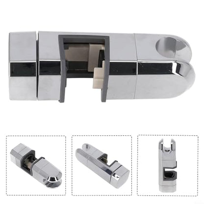 Adjustable Shower Head Holder for Slide Bar, 15-30MM O.D. Rail Head Bracket Holder for Slide Bar Slider Clamp Bathroom Replacement 360 Degree Rotation Sprayer Holder(Silver)