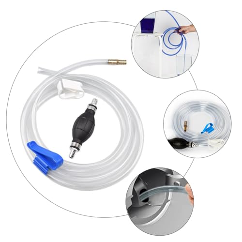 Manual Suction Hose Pump for Oil and Water Transfer, Practical Guide Oil Tube with Siphon Function, Vehicle and Fish Tank Water Suction Tool