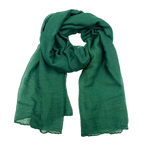 woogwin Women's Scarf Lady Light Soft Fashion Solid Shawl Wraps - color: Darkgreen