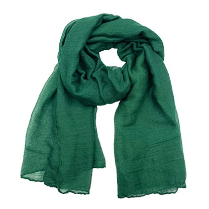 woogwin Women's Scarf Lady Light Soft Fashion Solid Shawl Wraps - color: Darkgreen