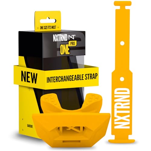 Nxtrnd One Pro Football Mouth Guard, Interchangeable Strap, Fits Adult & Youth (Yellow) - color: Yellow Pro