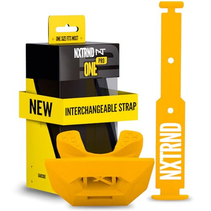 Nxtrnd One Pro Football Mouth Guard, Interchangeable Strap, Fits Adult & Youth (Yellow) - color: Yellow Pro