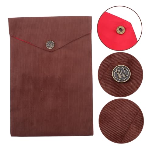 HANABASS Scripture Storage Pouch Bible Cover Bag Coffee Color Soft Velvet Religious Book Carrier for Women Church Study Organizer